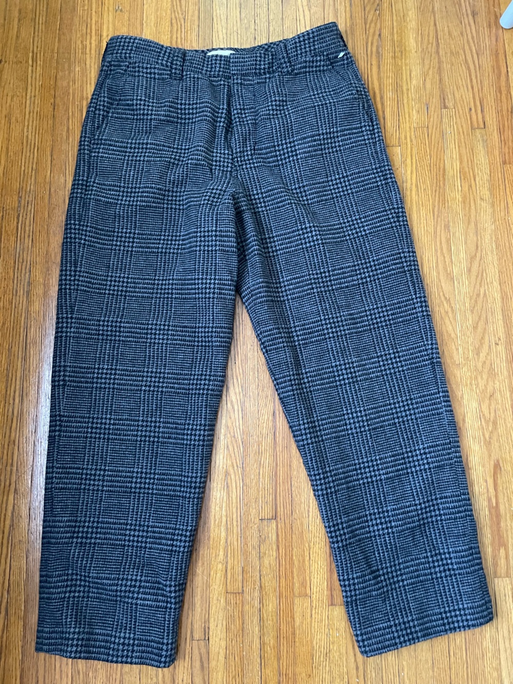 Madewell Men’s Baggy Straight Leg Trousers  Black & Gray L32 W33